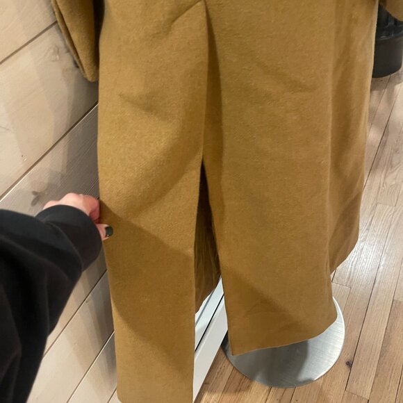 Free People Victoria Coat Wool Blend Camel Trench NWOT Oversized Size Small - Picture 12 of 14